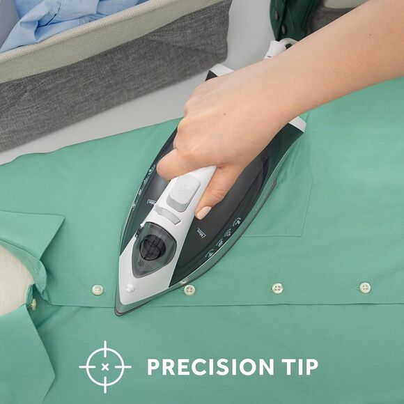 SUNBEAM CLASSIC STEAM IRON, NON-STICK PLATE W/PRECISION TIP #32610003 OPEN BOX - Picture 14 of 16